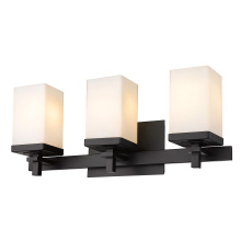 Golden Canada DDDD-BA3 BLK-OP - Wry Lighting Maddox 3-light Vanity in Matte Black